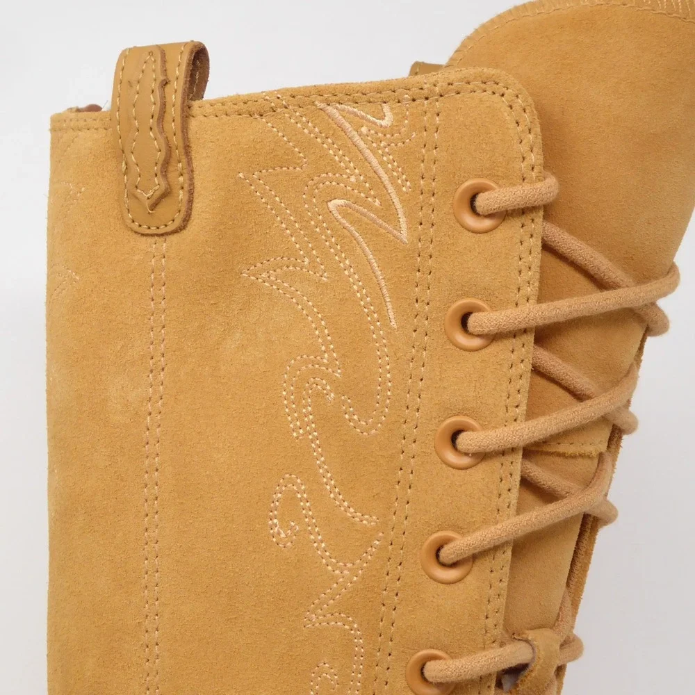 Converse Chuck 70 De Luxe Heel XX Platform Knee High Western Boot Wheat Tan 6.5